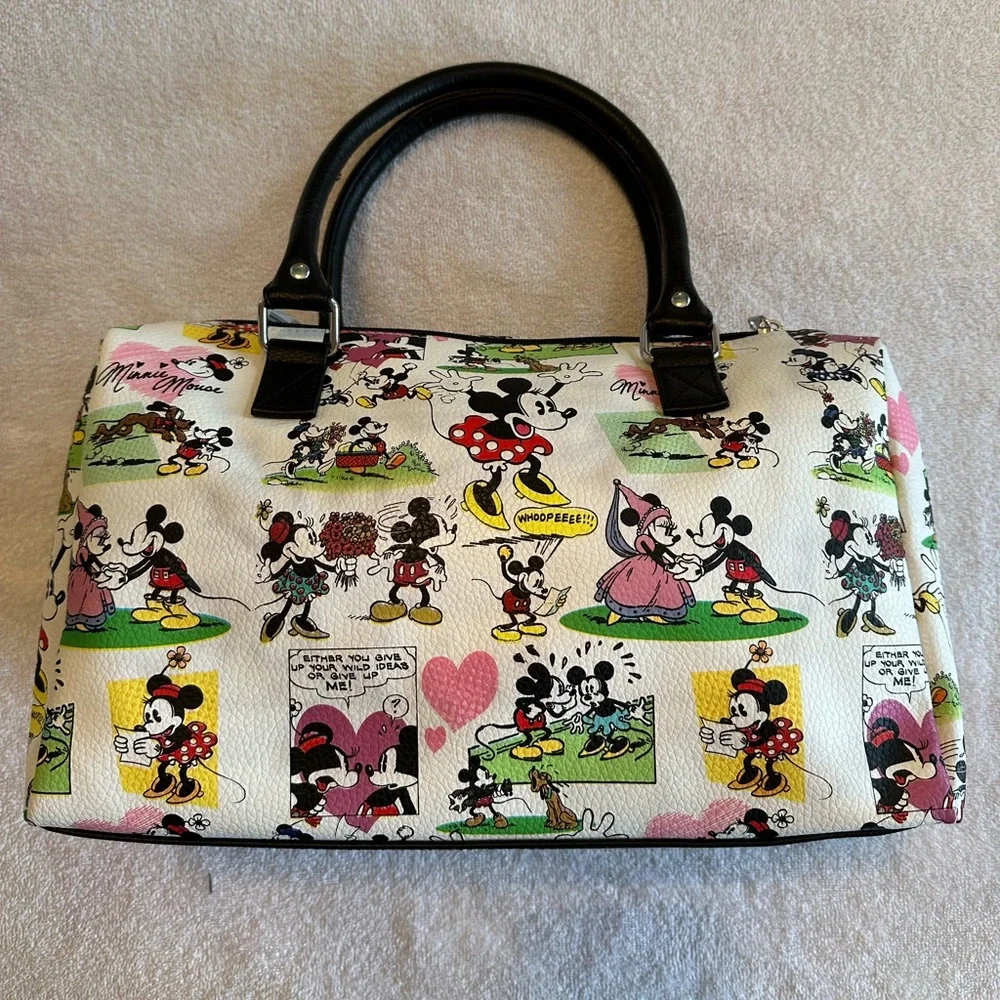 Disney Parks Retro Mickey Mouse Minnie Mouse Animated Comic Strip Bag  Purse NWT